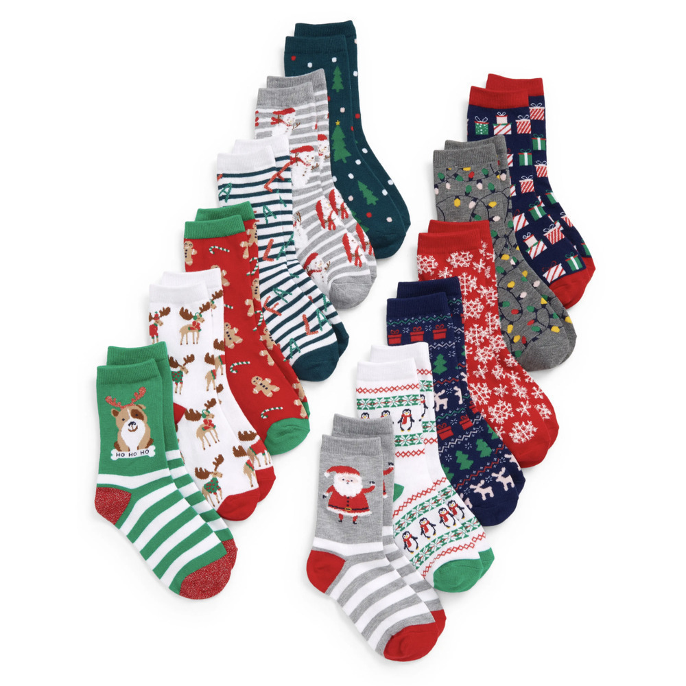 Nordstrom Kids' Assorted 12-pack 12 Days of Socksmas Socks Gift Box, Size 5-7​​